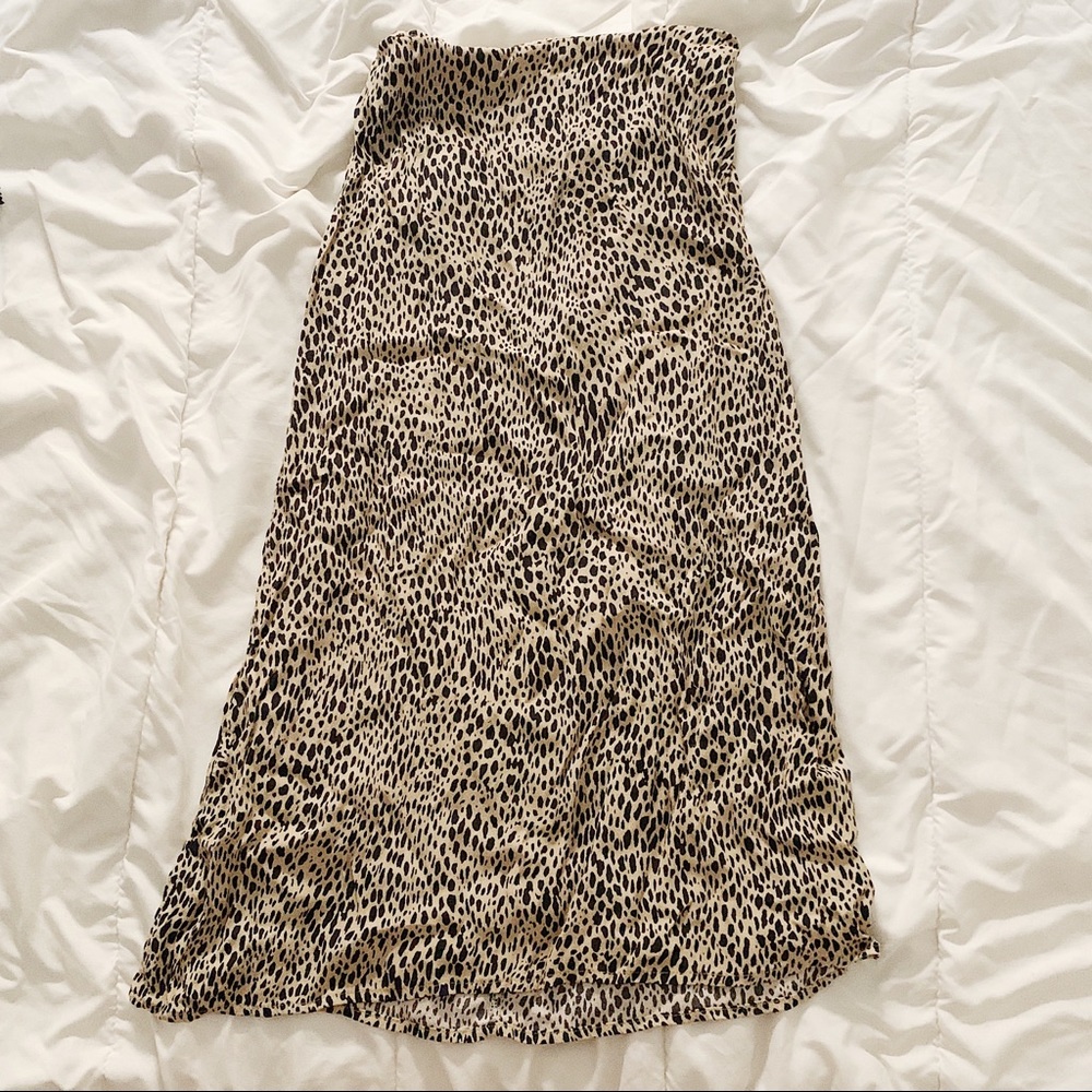 Cheetah print midi skirt